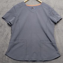 Dickies Scrub Top Large Gray V-Neck Nursing Medical Technical Lab - £8.83 GBP