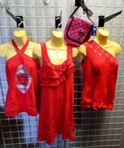 Texas Tech Women&#39;s Small 2 Assorted Clothes, 1 halter/1 Shoulder top knit shirts - £15.69 GBP