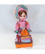 Russian Doll Mahenka Arkhangelsk Costume 14&quot; Tall Eyes Open Close Plasti... - £30.19 GBP