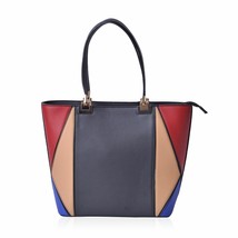 Multi Color Geometric Pattern Vegan Leather Tote (17x5.4x12 in) NEW  #PW237 - £28.23 GBP