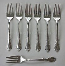 ROGERS oneida silverplate flatware MEMORY 7pc Dessert Salad Forks monogr... - £23.22 GBP