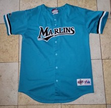 Florida Marlins Kids Teal Diamond Authentic Jersey Boys XL Youth Majestic - $43.65