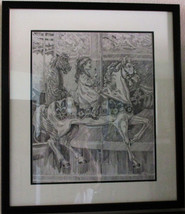 Original Lee Dubin Colored Pencil Sketch &quot;Girl / Carousel&quot; - £1,990.58 GBP
