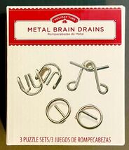 Holiday Time Metal Brain Drains 3 Travel Puzzle Sets Games Stocking Stuf... - $9.61