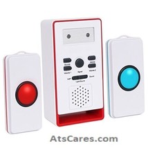2 Button Panic Alert System - No Fees - 600&#39; Range - Waterproof Caregive... - £31.10 GBP
