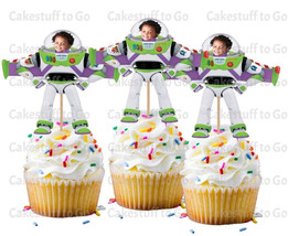Toy Story Buzz Lightyear Cupcake Topper Decorations w/ Your Photo - £13.58 GBP