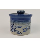 Vintage Dany Tonin Cres D&#39;Alsace Blue Stoneware Pottery Lidded Crock But... - £27.37 GBP