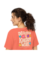 Women’s Organic Ribbed Neck T-Shirt – Motherhood is Kingdom Work Back Fi... - $75.45 CAD