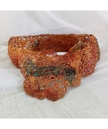 Vintage BELT Metallic Crocheted BOHO HANDMADE Rainbow Copper Wire Bohemi... - $1,552.72 MXN