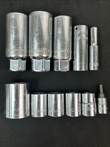 Lot of 11 Stanley Sockets ~ 1/4&quot; &amp; 3/8&quot; Drive SAE &amp; Metric, Shallow &amp; Deep - $370.97 MXN