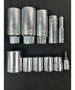 Lot of 11 Stanley Sockets ~ 1/4&quot; &amp; 3/8&quot; Drive SAE &amp; Metric, Shallow &amp; Deep - $27.21 CAD