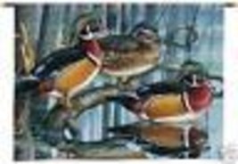34x26 WOOD DUCK Wildlife Nature Tapestry Wall Hanging  - £65.46 GBP
