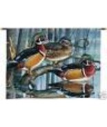 34x26 WOOD DUCK Wildlife Nature Tapestry Wall Hanging  - $82.00