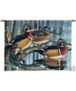 34x26 WOOD DUCK Wildlife Nature Tapestry Wall Hanging  - £64.21 GBP