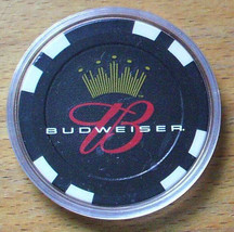 (1) Budweiser Beer POKER CHIP Golf Ball Marker - Black - $7.95