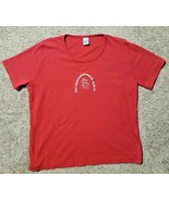 St. Louis Rhinestone Arch Red Ladies Extra Large Tee shirt U152 - £23.59 GBP
