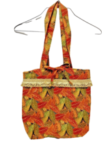 Handmade Craft Tote Bag Fall Colors Multipockets Inside Double Handle 14... - £9.32 GBP