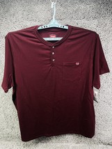 Wrangler Workwear Men&#39;s Short Sleeve Pocket Henley T-Shirt XXXL (54-56)Burgundy - £11.09 GBP