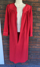 Vintage Full Length Robe XXL Red Full Zip Pockets Soft Gown Housecoat Velour Vtg - £30.37 GBP