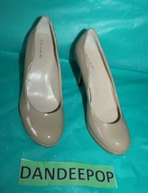 Tahari Patent Leather Colette Taupe Wavy Slip On High Heel Shoes Size Wo... - £27.05 GBP