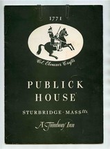 Publick House Summer Menu Sturbridge Massachusetts A Treadway Inn 1961 - £22.15 GBP