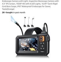 Endoscope Camera with Light - Inspection Borescope Camera with 4.3" IPS ... - $39.48
