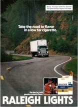 1981 Raleigh Lights Cigarettes Truck 18 Wheeler Vintage Print Ad 80s Wall Art - £8.47 GBP