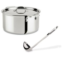 All-Clad  4408 SS Tri-Ply 8-qt Stock Pot NO LID/ Includes 14in Ladle - £74.46 GBP