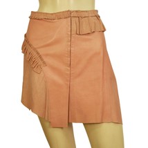 Plain Sud Pink Leather &amp; Suede Asymmetric Hook &amp; Eye Closure Mini Skirt ... - $188.10