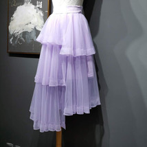 Purple High-low Layered Tulle Skirt Outfit Women Plus Size Fluffy Tulle Skirt image 5