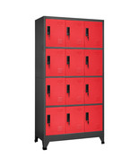  Locker Cabinet Anthracite and Red Steel Large Locker Cabinet - $14,934.73 MXN