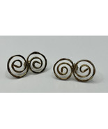 Modernist Double Spiral Sterling Silver Gold Wash 925 Unbranded - $31.20 CAD