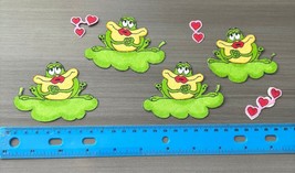 Love Frogs on Lilly Pads Iron on Fabric Appliques Pre-Cut - £3.92 GBP