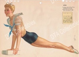 Vintage Calendar PIN-UP PRINT-A. Varga ESQ-RARE-APR &#39;43 Vg - £48.25 GBP