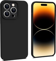 Pure Black Compatible With iPhone 14 Pro Case, Camera Protection, Soft - $13.54