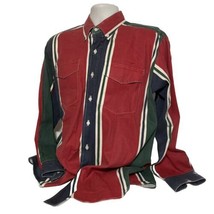 VTG Panhandle Slim Striped Brushpopper Western Rodeo Cowboy Shirt Size 17 1/2 35 - £43.17 GBP