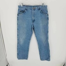 Wrangler Mens Classic Straight Jeans Blue 5 Pocket Light Wash High Rise ... - £16.68 GBP
