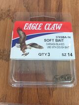 Eagle Claw 374SBA-14 Soft Bait 3 Piecesize 14 Ships N 24h - $282.79 MXN
