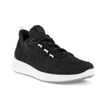 Ecco Men&#39;s Soft 7 Runner Yak Nubuck Leather Sneaker Casual Comfort Shoe Black - £79.05 GBP