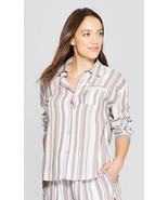 Women&#39;s Striped Simply Cool Long Sleeve Button-Up Shirt - Stars Above Gr... - $14.99