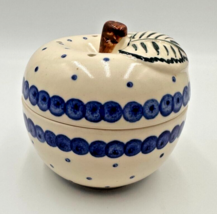 Vintage Janusz Jakubowski Dana Boleslawiec Covered 4&quot; Apple Baker Polish Pottery - £23.73 GBP