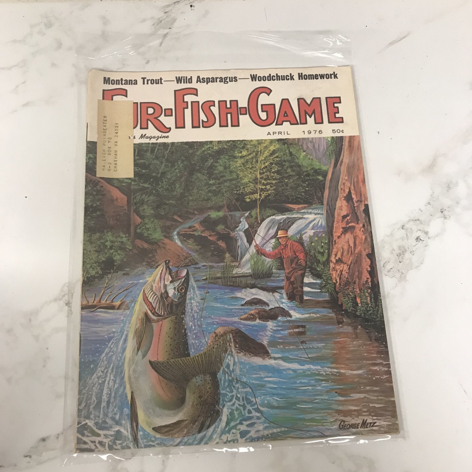 Fur-Fish-Game magazine April 1976 Vintage Fishing Magazine Illustrated vtg - $8.85