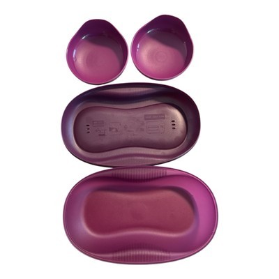 Tupperware Microwave Breakfast/Egg Maker W/ Two Inserts Purple Eggplant ... - $11.76