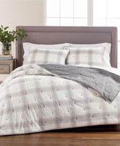 Martha Stewart Collection Tufted Plaid Bedding Quilt, Full/Queen,Gray,Full/Queen - £196.58 GBP