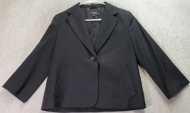 Talbots Blazer Jacket Women Size 8 Black Wool Pockets Single Breasted One Button - £21.05 GBP