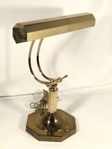 Vintage Solid Brass Bankers Desk Piano Adjustable Lamp Art Deco Style Display - £46.43 GBP