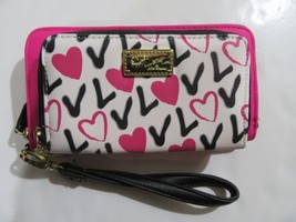 Luv Betsey by Betsey Johnson Wristlet Wallet LBLAUREN Pink Multi Hearts ... - $34.99