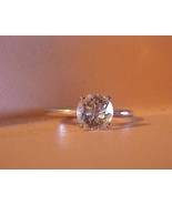 Sliver Ring Set with Crystal Clear Rhinestone Size 7 Vintage - £7.84 GBP