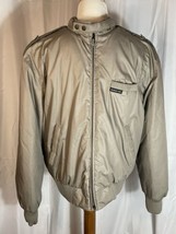 Vintage Members Only Jacket Insulated Bomber Tan Hong Kong 40 size - $22.43