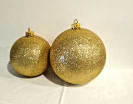 2 PC Gold Glitter Ornament Ball - £10.35 GBP
